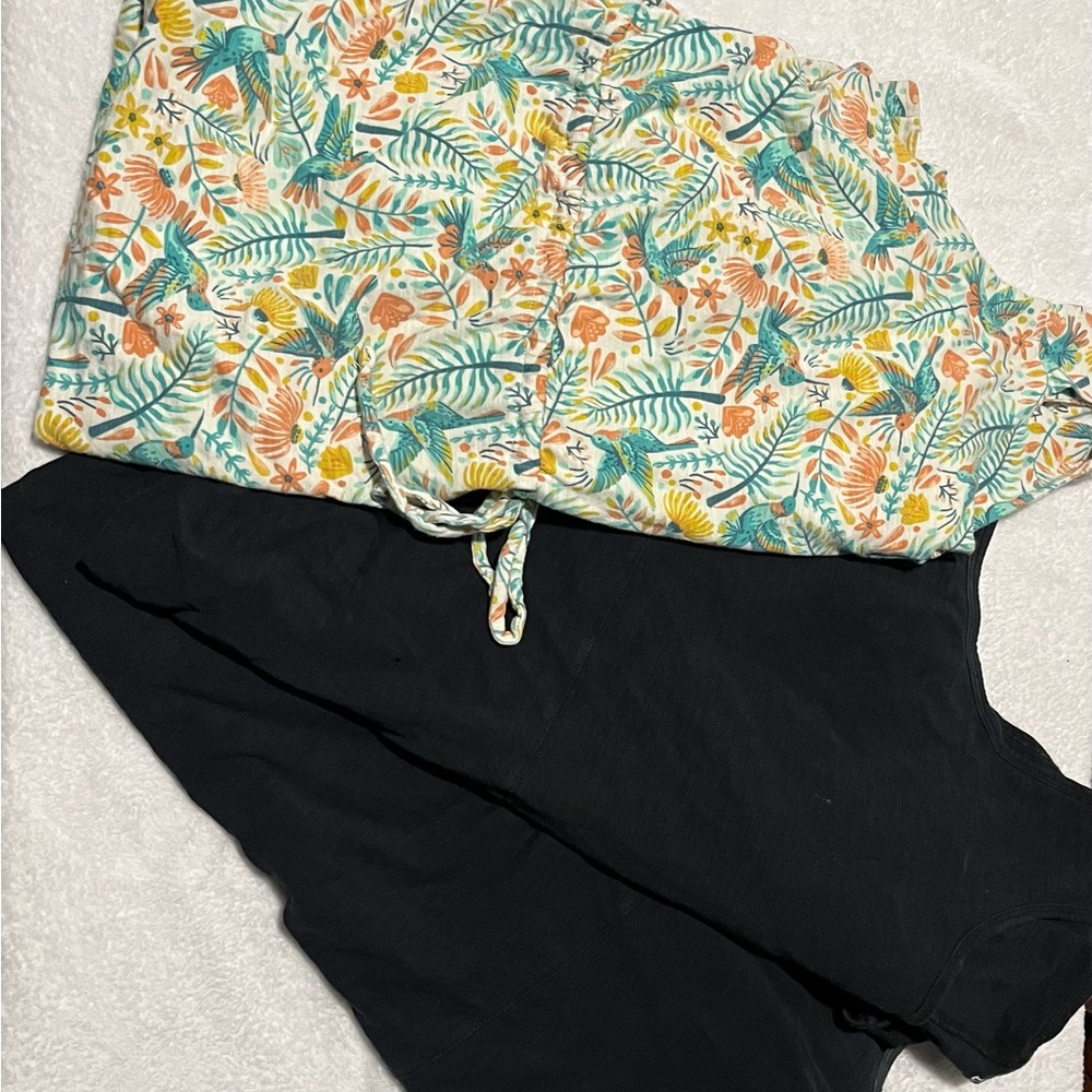 Duluth Trading Co Floral and Black Maxi Dress
